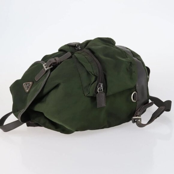 PRADA Backpack Nylon Khaki Silver Auth bs29914 main image 8